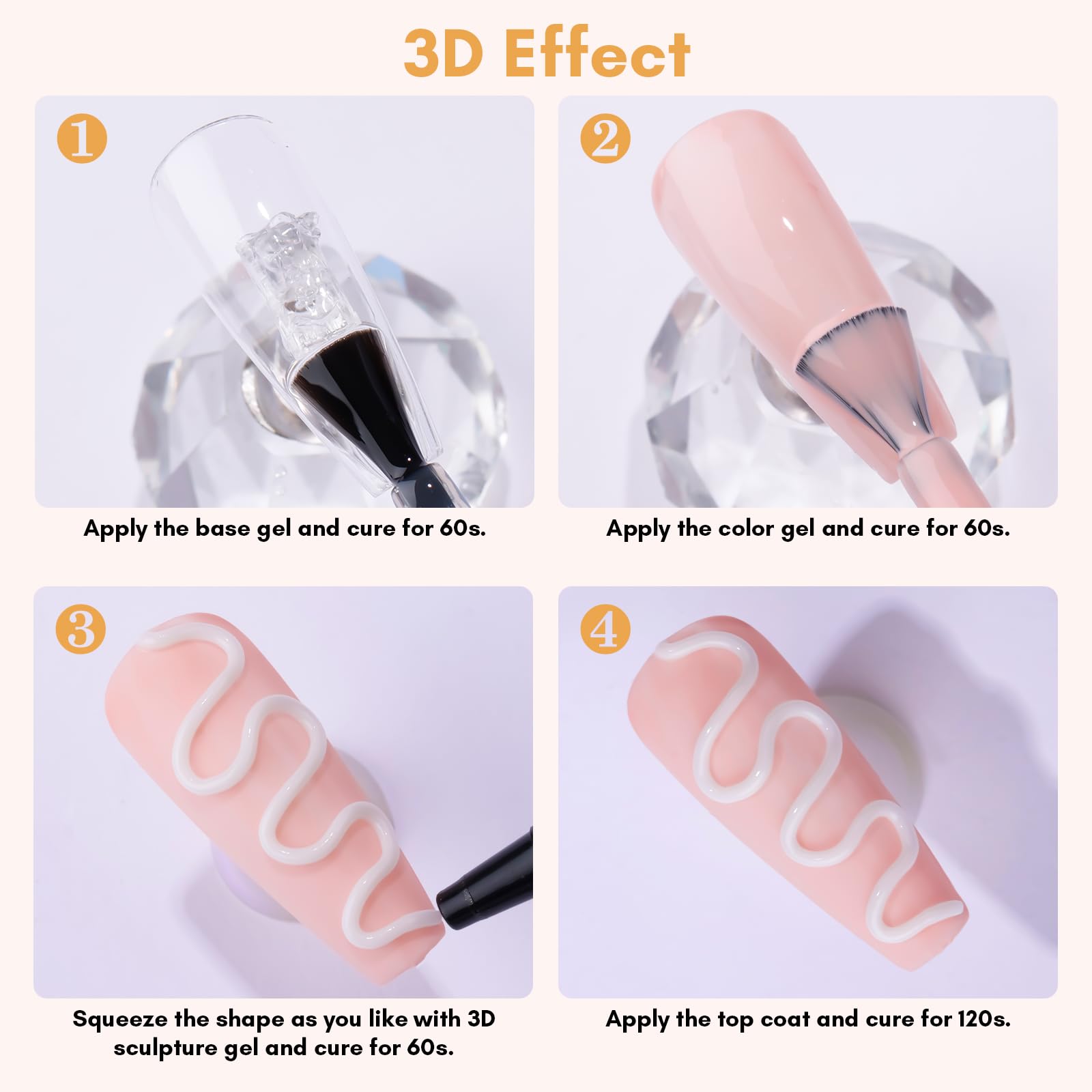 Makartt 3D Gel Nail Art: White and Black Sculpting Candy Molding Gel No Wipe Craving Embossed Gel Polish Set for Decoration Manicure Charm Designs (Whiteout Wonder & Noir)