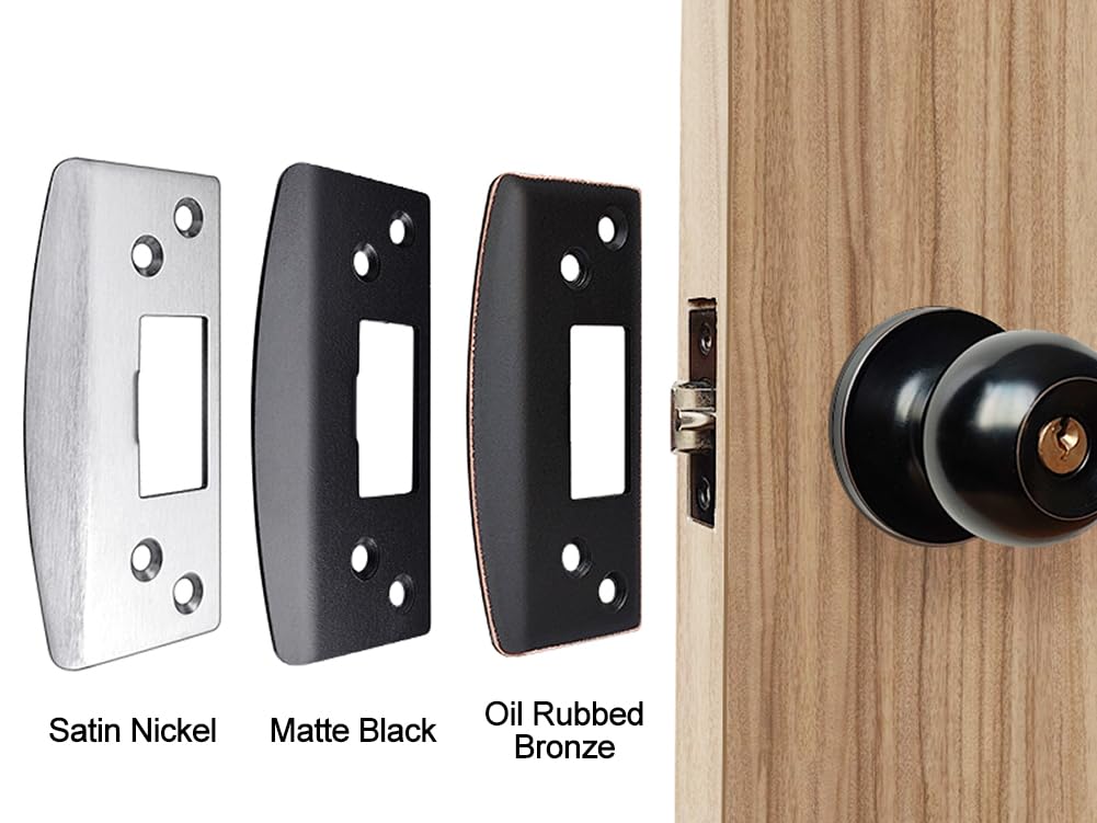 Lot de 1 gâche de porte surdimensionnée, version robuste, plaque de gâche élargie renforcée avec grand trou, fixation de la porte qui ne se verrouille pas, étendue pour couvrir la fente usée
