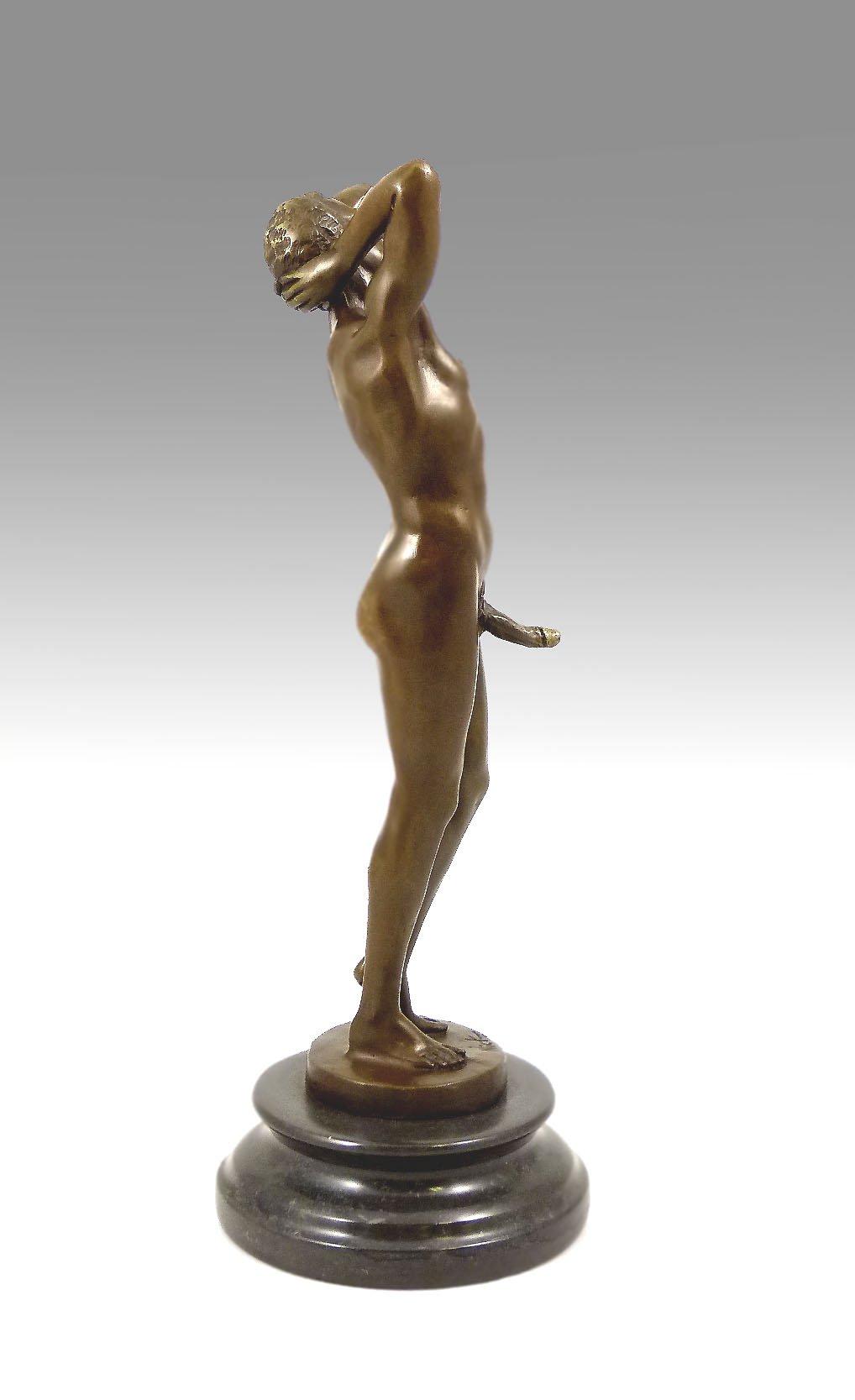 Kunst & Ambiente Statua Erotica/Sex - Uomo in Piedi con Pene Rigido - Firmato da M. Nick - Scultura Gay - Scultura Erotica per la Vendita