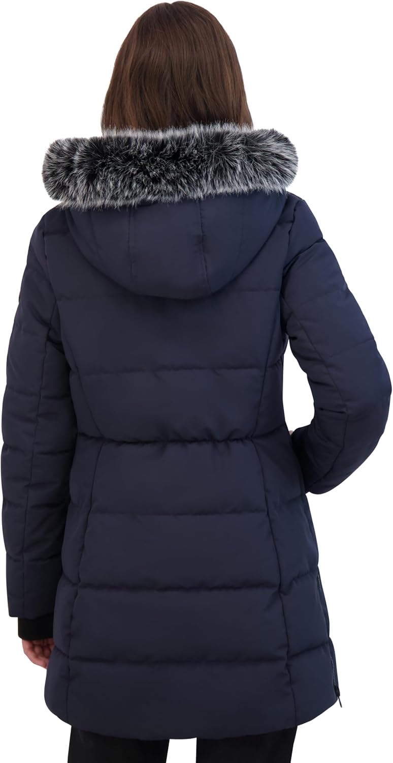 Nautica Women's Heavyweight Puffer Jacket With Faux Fur Lined Hood - Image 6