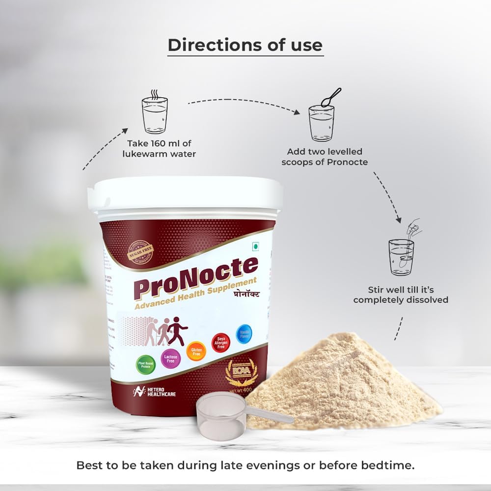 Pronocte Plant Based Protein Powder for Men & Women | Gluten Free | Brown Rice Protein Supplement - 400g - Image 7 thumbnail