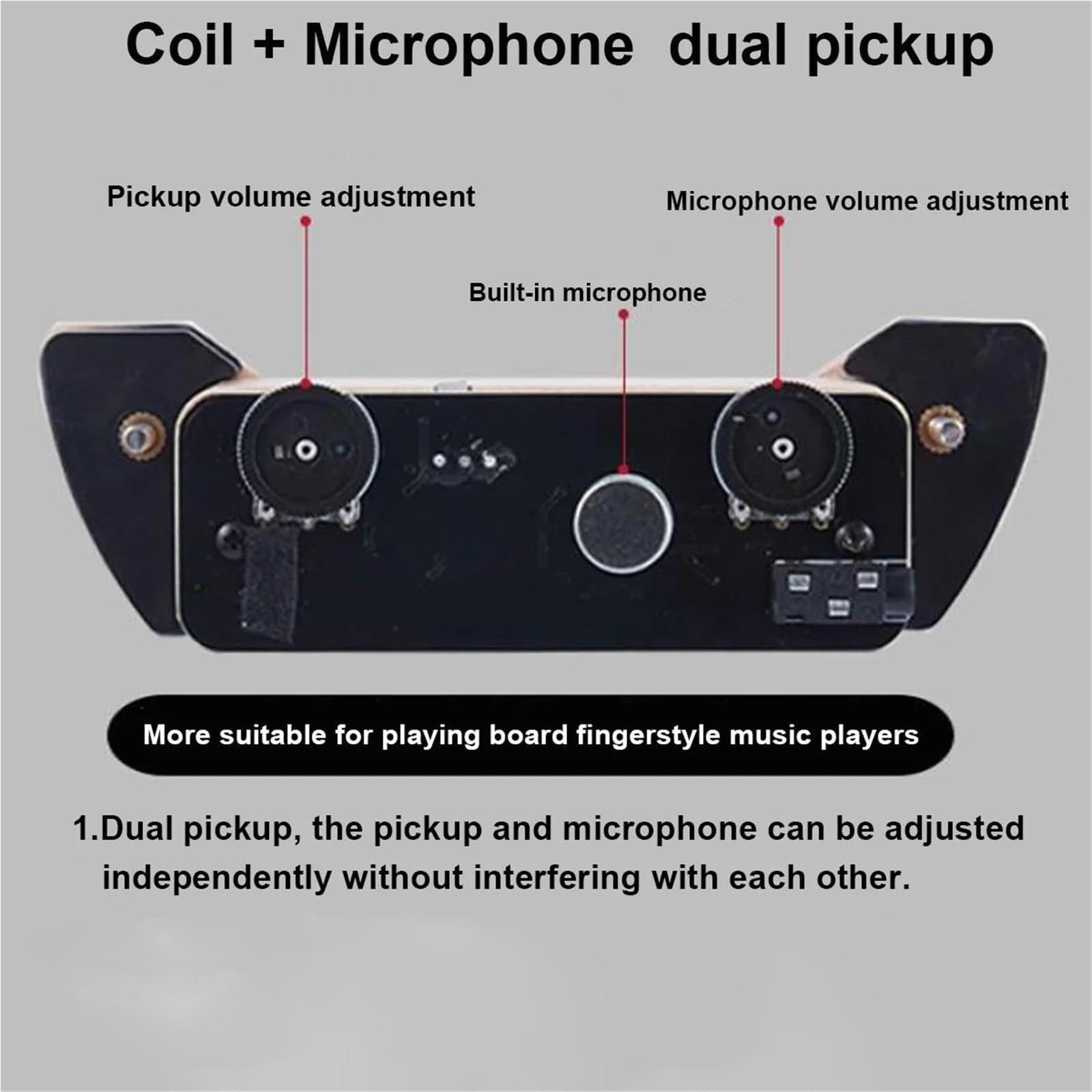 JC-A2 Pickup Per Chitarra Acustica Accessori Per Chitarra Pickup Attivo A Doppia Bobina Per Chitarra Acustica Accessori Per Chitarra(Burlywood)
