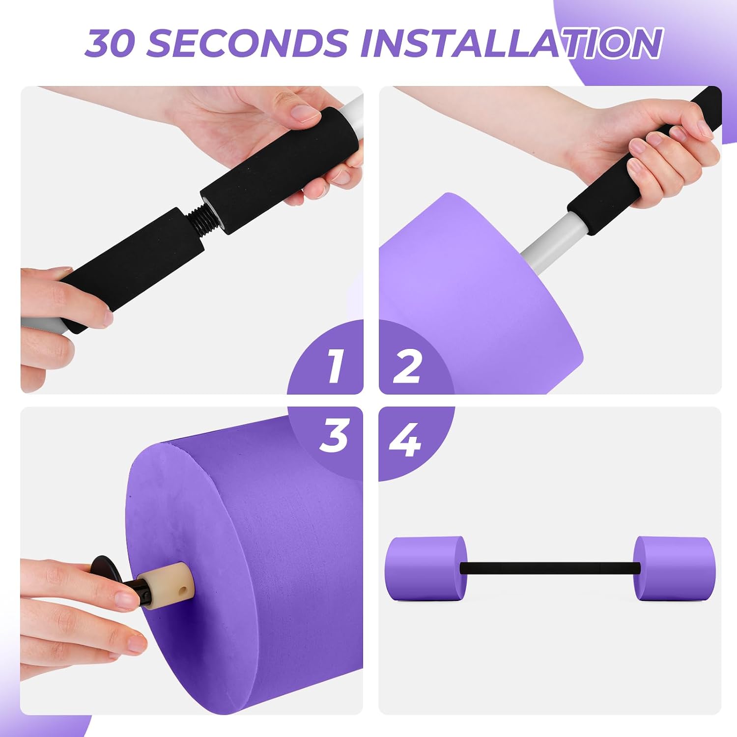 Multi-Section Swimming Barbell Pool Barbell Swim Dumbbell High Density EVA Foam Aquatic Exercise Equipment (Switchable Between Short/Long Configurations)