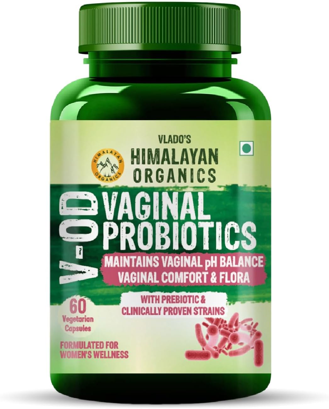 Vlado's Himalayan Organics Probiotics Supplement 60 Billion CFU+ Gut Health Supplements with Prebiotic I 24+ Probiotic Strains | Clinically Proven | For Bloating, Gas, Indigestion, IBS, IBD, Gut Health, I Probiotics Supplement for Gut Health - Men & Women – 60 Capsules