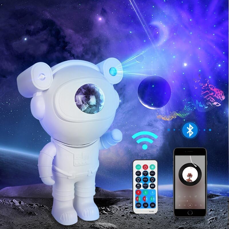 Niyanta Star Projector Galaxy Projector Astronaut Projector, Galaxy Projector for Bedroom, Starry Nebula Space Projector with Bluetooth Speaker Timer Remote Control, Night Light Projector-image-18