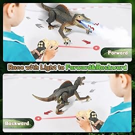 FRUSE Remote Control Dinosaur Toys,Electric RC Spinosaurus w/Light Tracing & Spray Mist,Dinosaur Robot Toys Powered by Rechargeable Battery,Jurassic Dinosaur Toys for Boys Girls Kids Age 3 4 5 6 7 8