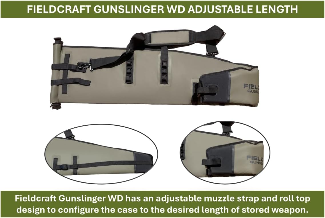 FIELDCRAFT Gunslinger Water-Resistant Gun Case, Padded, Roll-Top Design, 50" Length