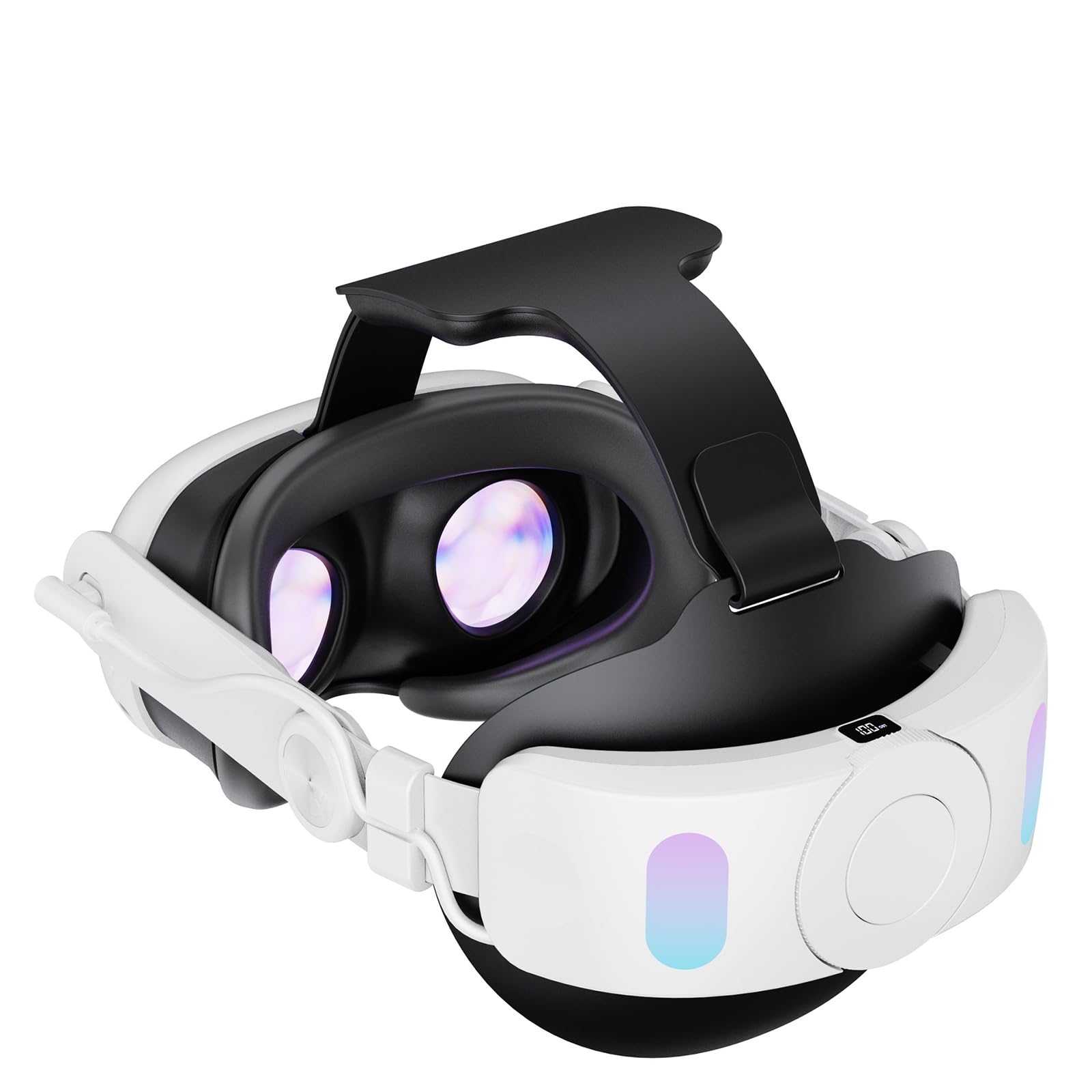 ARCELI Sangle de tête Compatible avec Quest 3, Remplacement de la Sangle Elite avec Batterie 6000mAh, Bouton de déverrouillage en Un clic et Affichage numérique, VR Accessoire