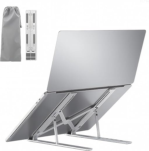 Portable Adjustable Aluminium Laptop Stand – Multi-Angle Riser