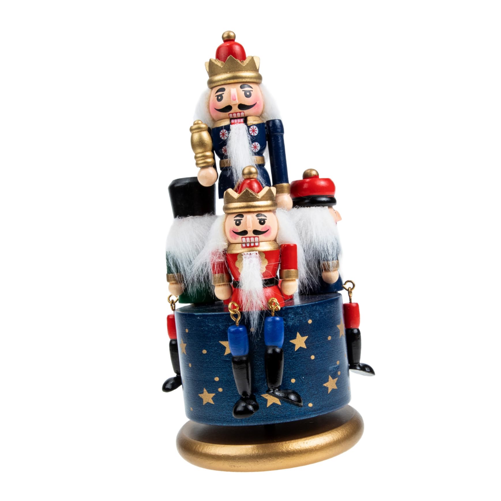Caja Musical Navideña de Madera con Diseño de Figura Tradicional, Giratoria y Delicada, Adecuada para Escritorios y Ornamentación en Ventanas