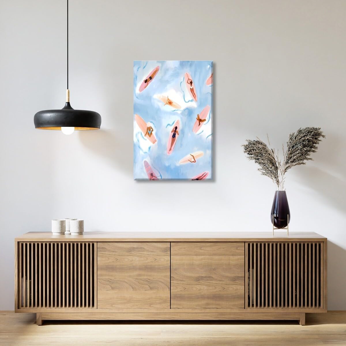 Ocean Poster Surfer Girl Room Decor Beach Themed Prints Watercolor Art Design Surf Wall Art Coastal Cowgirl Posters for Room Aesthetic Canvas Prints For Beachy House Dorm Decor 8x12inch Unframed
