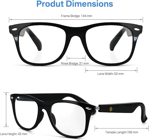 Miniatura 3 de Lentes inteligentes Bluetooth, gafas de audio Bluetooth para mujeres y hombres, sonido de oído abierto con micrófono y altavoces, manos libres para