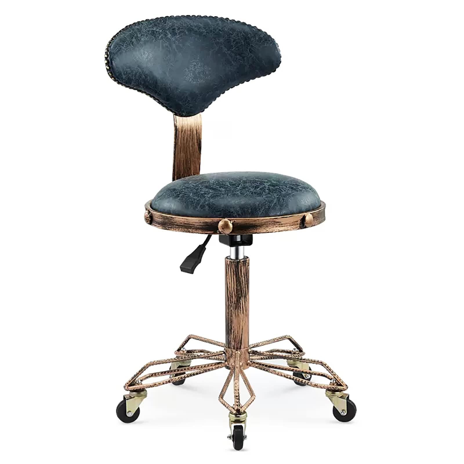 Amazon.com: Generic Vintage Industrial Rolling Stool with Backrest