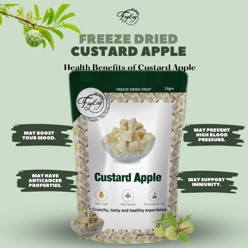 Image of FzyEzy Healthy Dried Fruits Candy /Chips /Slices | High Dietary Fibers & Antioxidant| Boosts Digestion| Good Snacks for Kids & Adults pack of 1 (Custard Apple)(20gm)