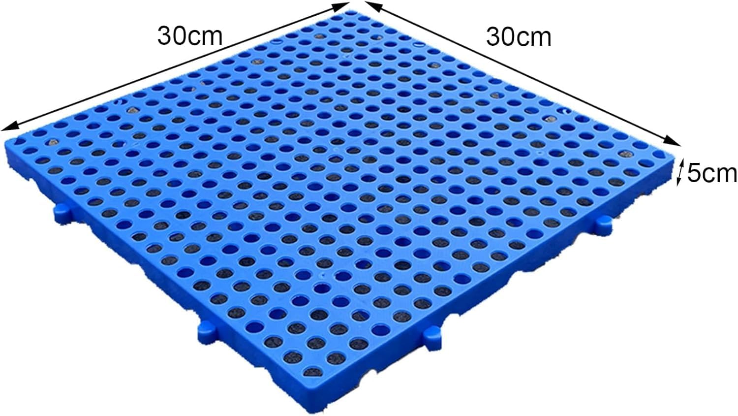 Plastic Pallet Refrigerated Goods Pallet, Blue Plastic Pallet, Easy Stacking, Waterproof Breathable Mesh Ventilated Pallet for Garage Storage Rooms(30x30x5cm)