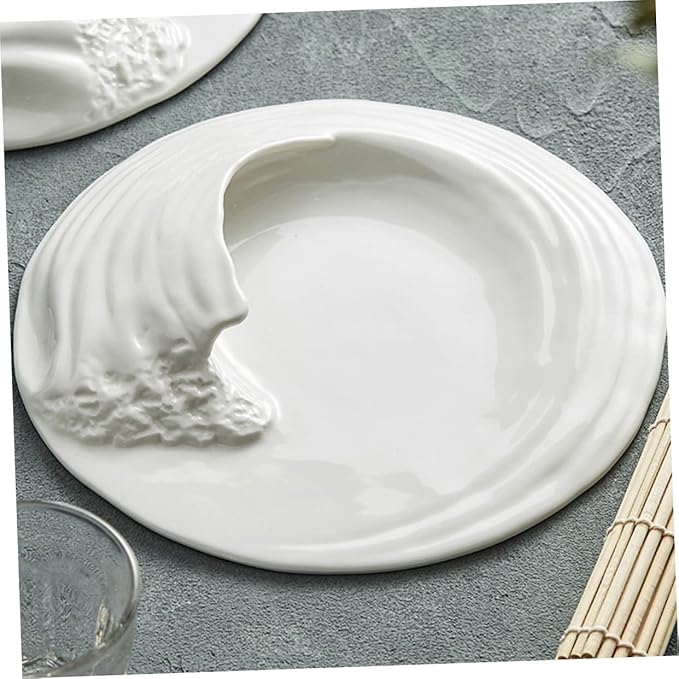 Plato Cerámico Blanco Moderno 24 cm para Servir miniatura 6