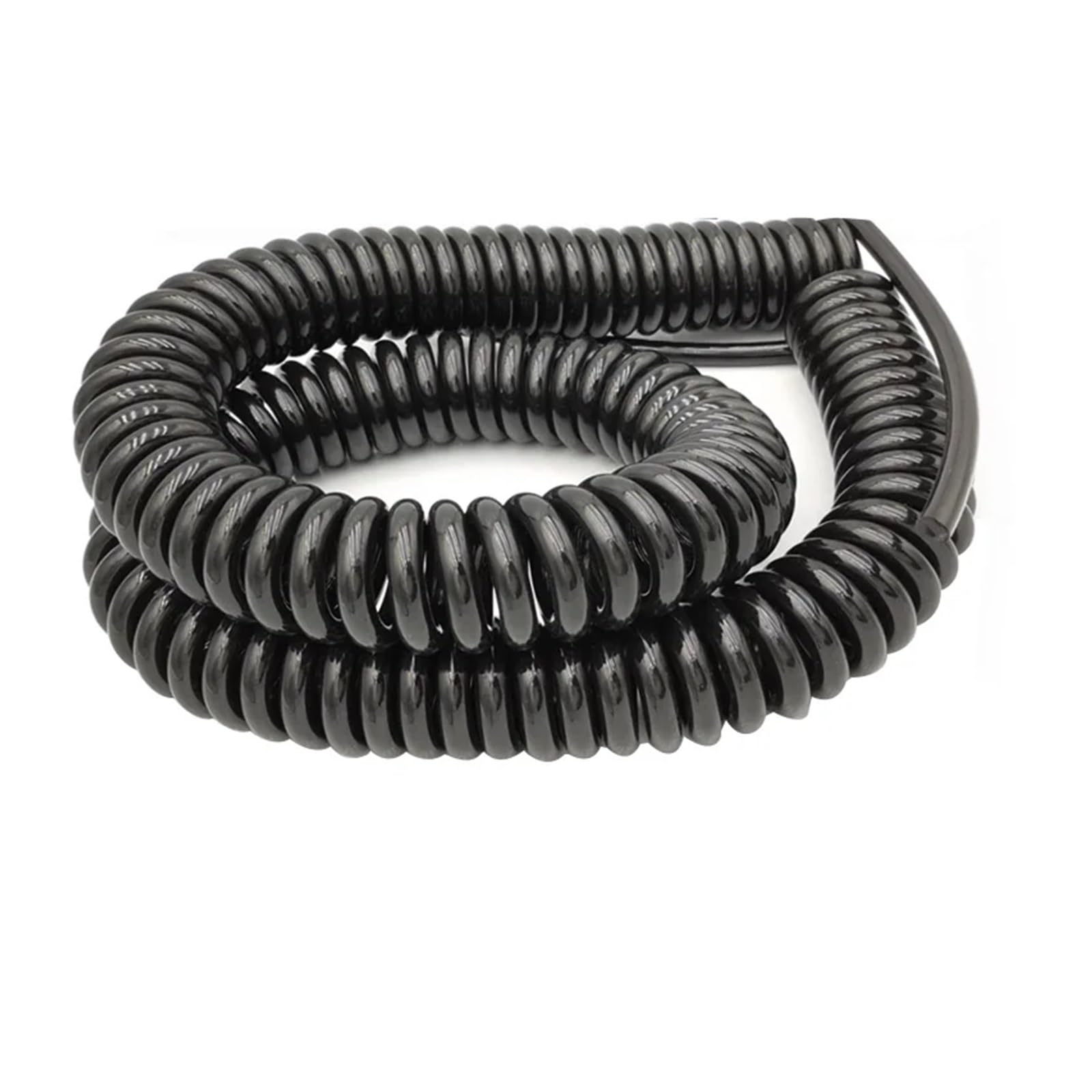 Câble spiralé à ressort noir à 4 conducteurs, câble télescopique 22/20/18/17/15/13 AWG, fil de 0,3 mm² à 2,5 mm², extensible de 1 à 5 mètres, câble rétractable extensible(Stretch 5Meters,4C 20AWG 0.5m