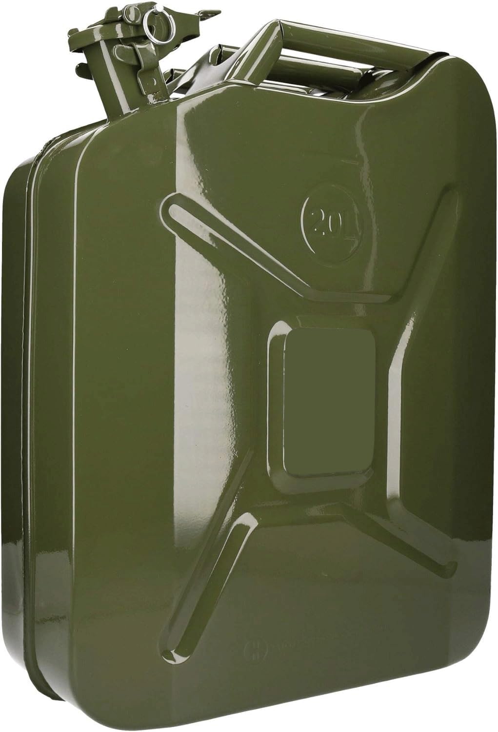 Benzinkanister & Dieselkanister Aus Metall | 20 Liter | 0,8 Mm Stahl | Kraftstoffkanister | Reservekanister | Mit UN-Zulassung & Bauart Geprüft | Mit 1 Ausgießer