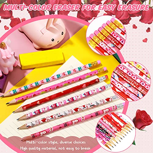 Lápices de Grafito con Borrador Corazón Día San Valentín 48 pzas miniatura 3
