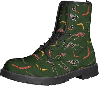 Monochrome Grunge American Flag Print Leather Boots Come Without Box