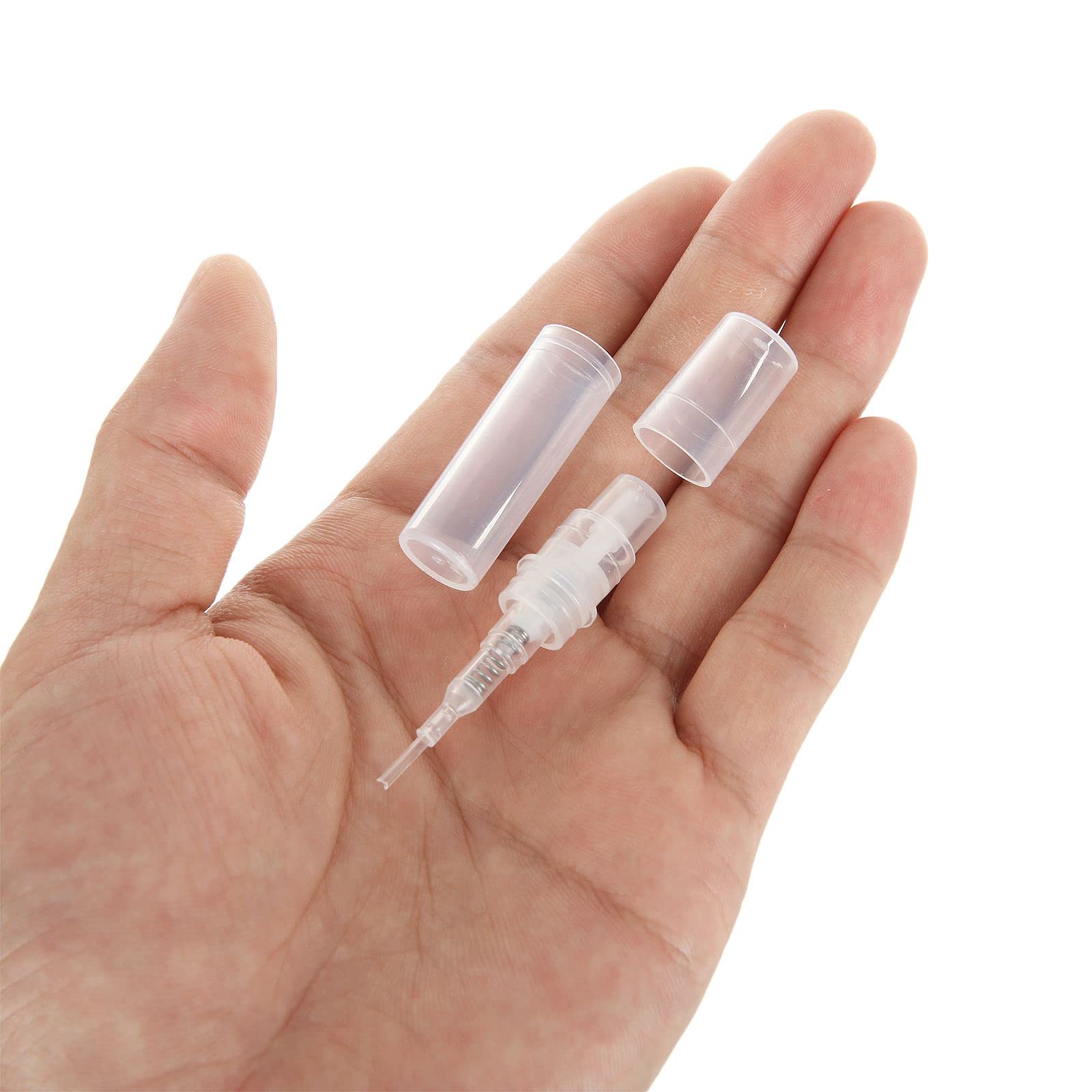 SENENQU 100 Piezas Atomizador Perfume Recargable, Decants Perfumes y Frasco Perfume Recargable, 2 ml Transparente con Goteros y Embudos para Muestras, Aceites y Viaje, Bote Spray Práctico sin Derrames