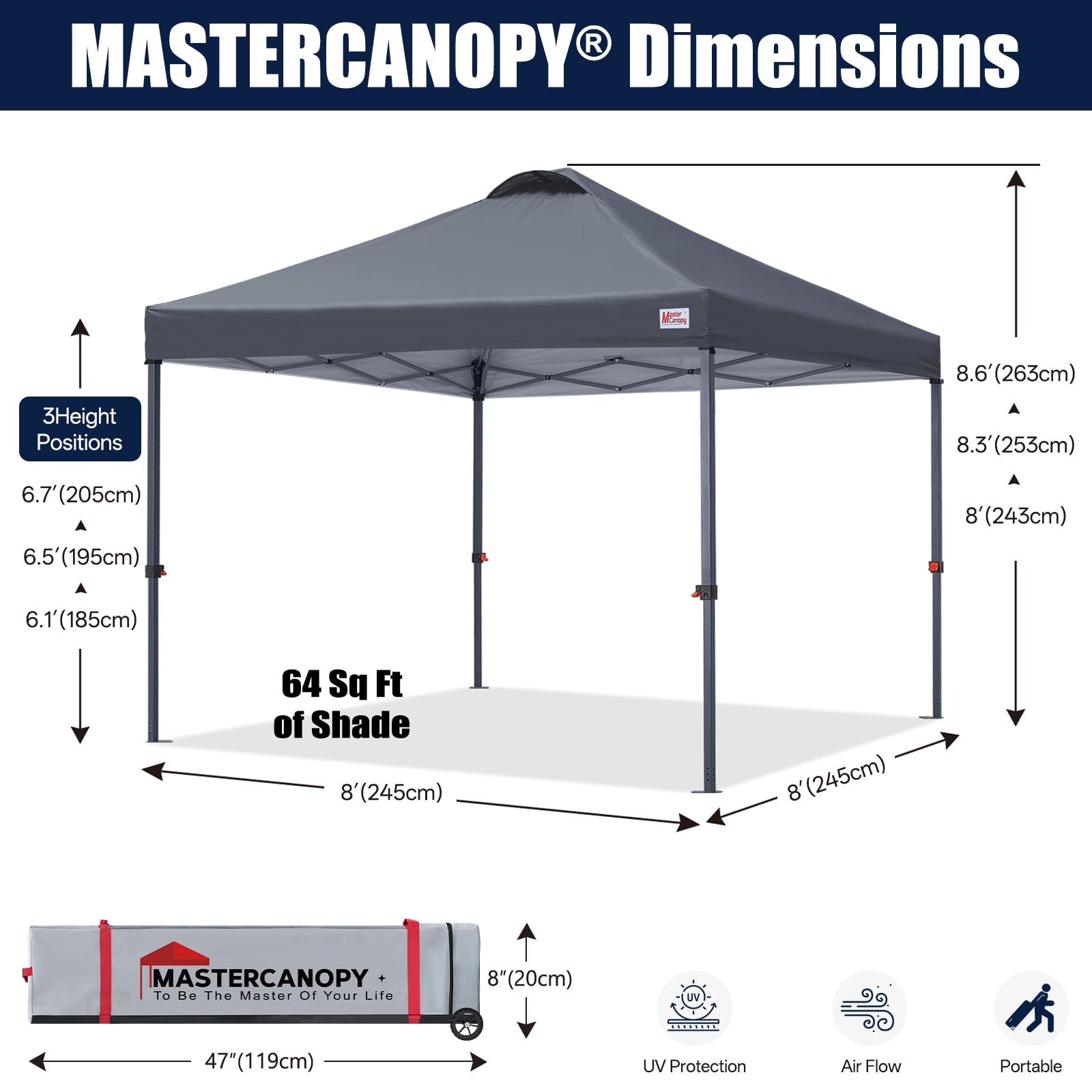 Amazon.co.jp: MASTERCANOPY ワンタッチ タープテント 2.5mx2.5m