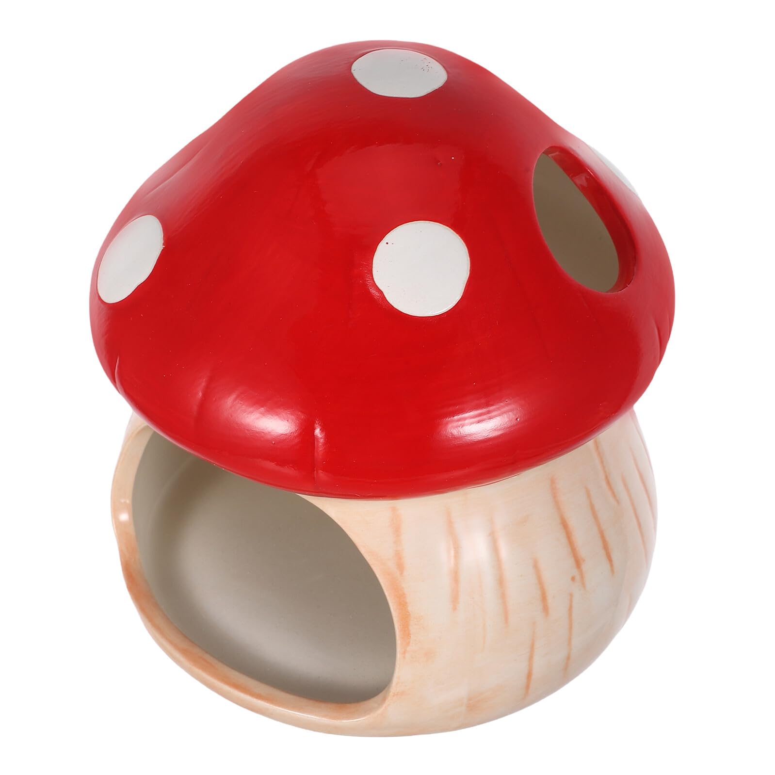 Ceramic Aquarium Mushroom House Fish Cave Shrimp Hideout Betta Fish Tank Decoration Red Mushroom Breeding Spawning Shelter for