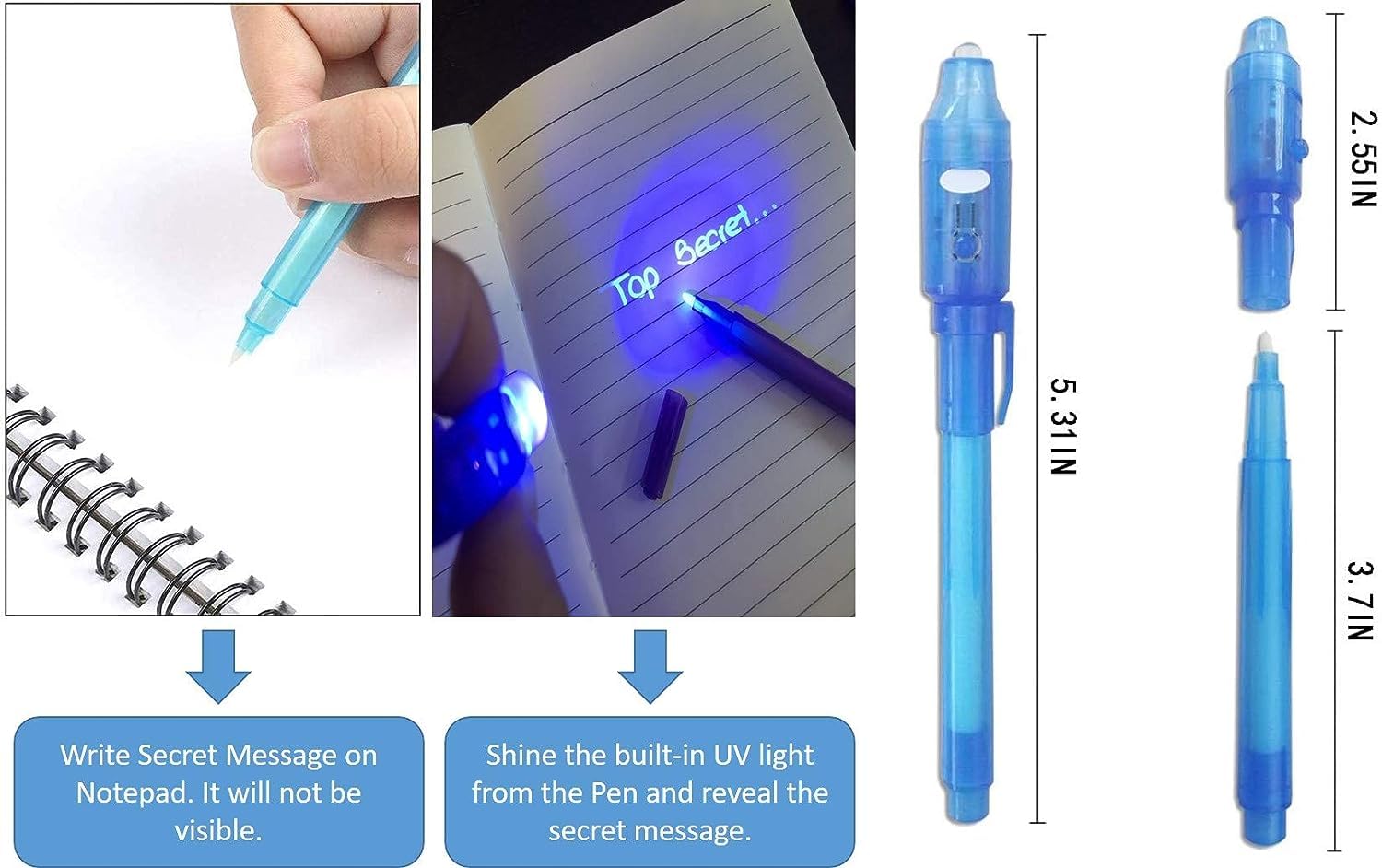 Invisible Ink Magic Pen (20 pieces) with UV-Light Birthday Return Gifts for all age group-Multicolour 4