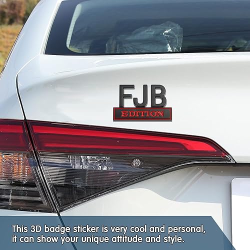 Miniatura 4 de FJB Edition Emblema de coche, letras 3D FJB Car Edition Emblema, calcomanía 3D con letras en relieve para parachoques, calcomanías 3D, letras de
