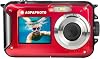 AGFA PHOTO Realishot WP8000 Waterproof Digital Camera 24 MP Full HD Video Double LCD Screen 16x Digital Zoom Digital Image Stabilization Lithium Battery - Red