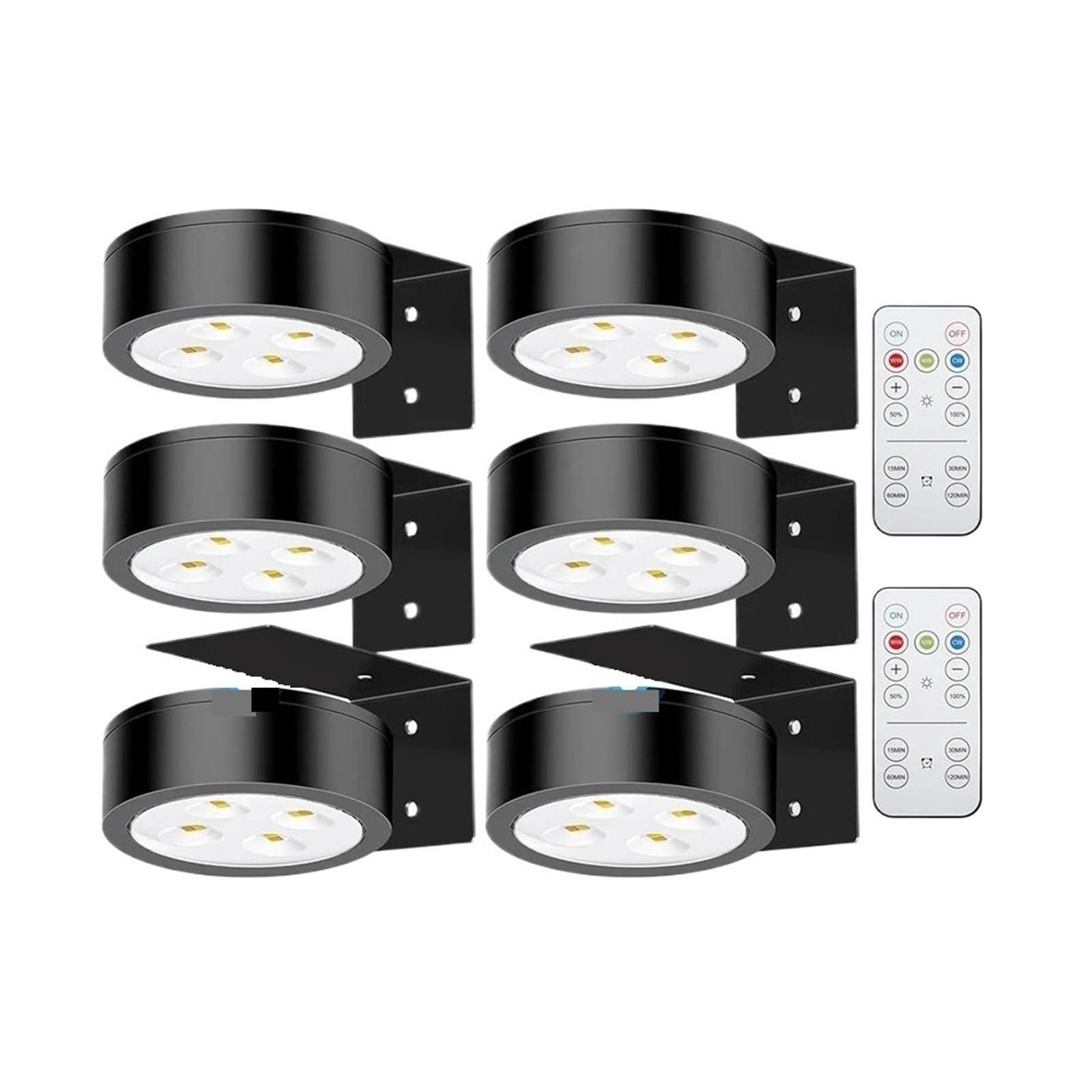 3/6 Pezzi Di Luci For Quadri A Batteria, Magnetiche A LED For Pittura Con Timer Dimmerabile Remoto, 3 Modalità Illuminazione, Luce For Esposizione Artistica Luci Vivaci(Black-6pcs)