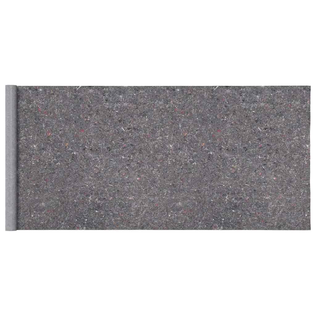 Tappetino antiscivolo da pittura, 2 pezzi, 5 m x 1 m, 220 g/m², grigio, con rivestimento in pellicola di polietilene, per la protezione del pavimento, tappeti, parquet, laminato, per ristrutturazione