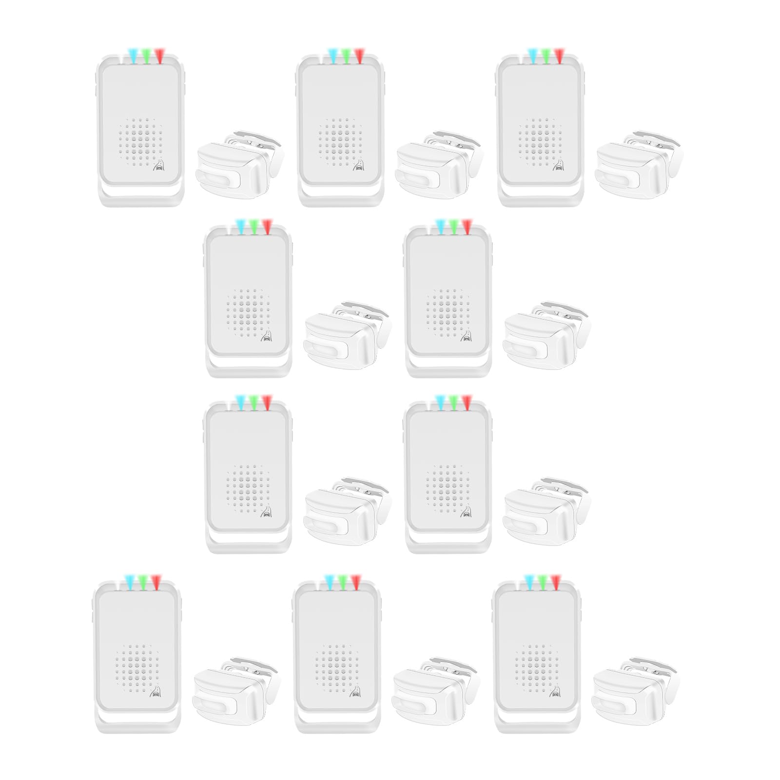 NineLeaf Bewegungsmelder Mit Alarm, Bewegungsmelder Klingel, Tür Alarm,4 LED-Leuchten, IP64, 918 ft Übertragungsreichweite für Zuhause, Unternehmen, Lager, Büro,10PK