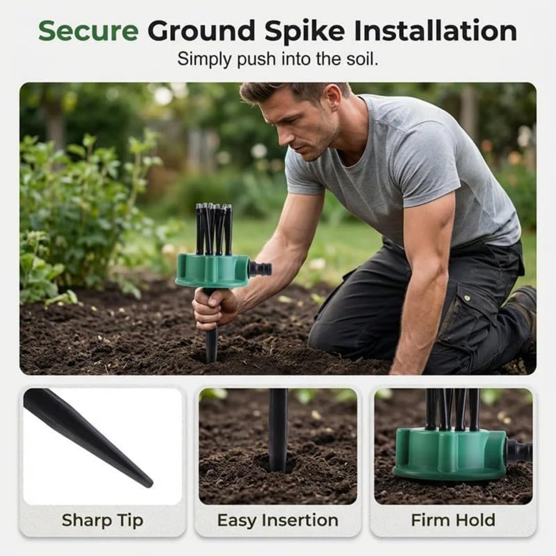 Irrigatore per Prato e Giardino con 12 Tubi Flessibili - Irrigatore Rotante a 360°, Sistema di Irrigazione di Precisione per Prati, Aiuole, Orto, Patio e Piccoli Giardini (5)