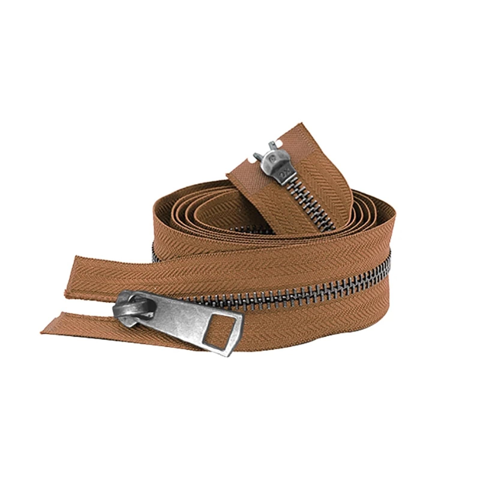 5/10 Uds. 30/40/50/60/70/80 cm 5# coloridos deslizadores dobles de extremo abierto cremallera Metal negro DIY tela bolsillo artesanal(Brown,50cm,10 Pcs)