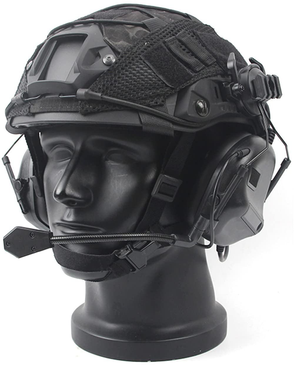 Fotrsta B Tactics Fast Helmet, Airsoft Protection Helmet With Military Headset And Helmet Cover Paintball Protection Equipment For Outdoor Hunting Cs Military Cbq Game