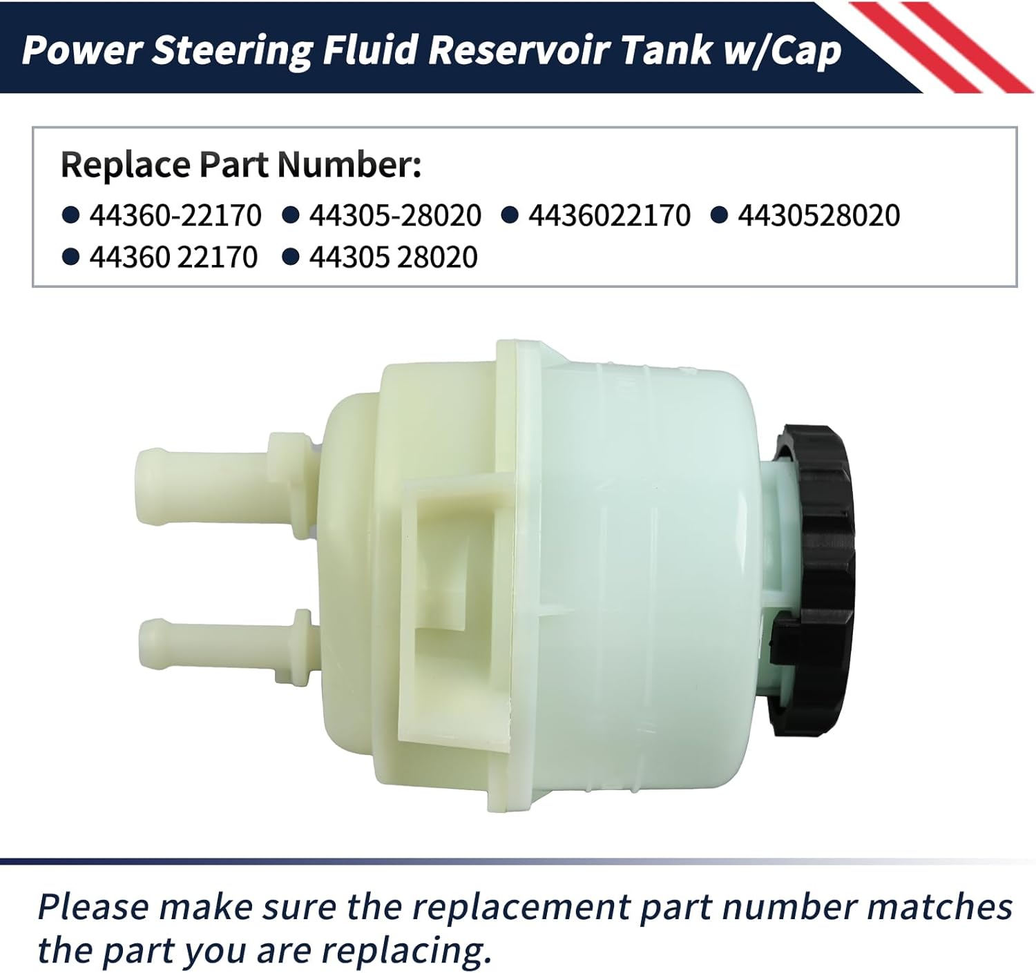 Power Steering Oil Fluid Reservoir Tank w/Lid Compatible with Lexus GS300 1998-2005, GS400 1998-2000, GS430 2001-2005, LS430 2001-2006, SC430 2002-2010 Replace 44360-22170 44305-28020