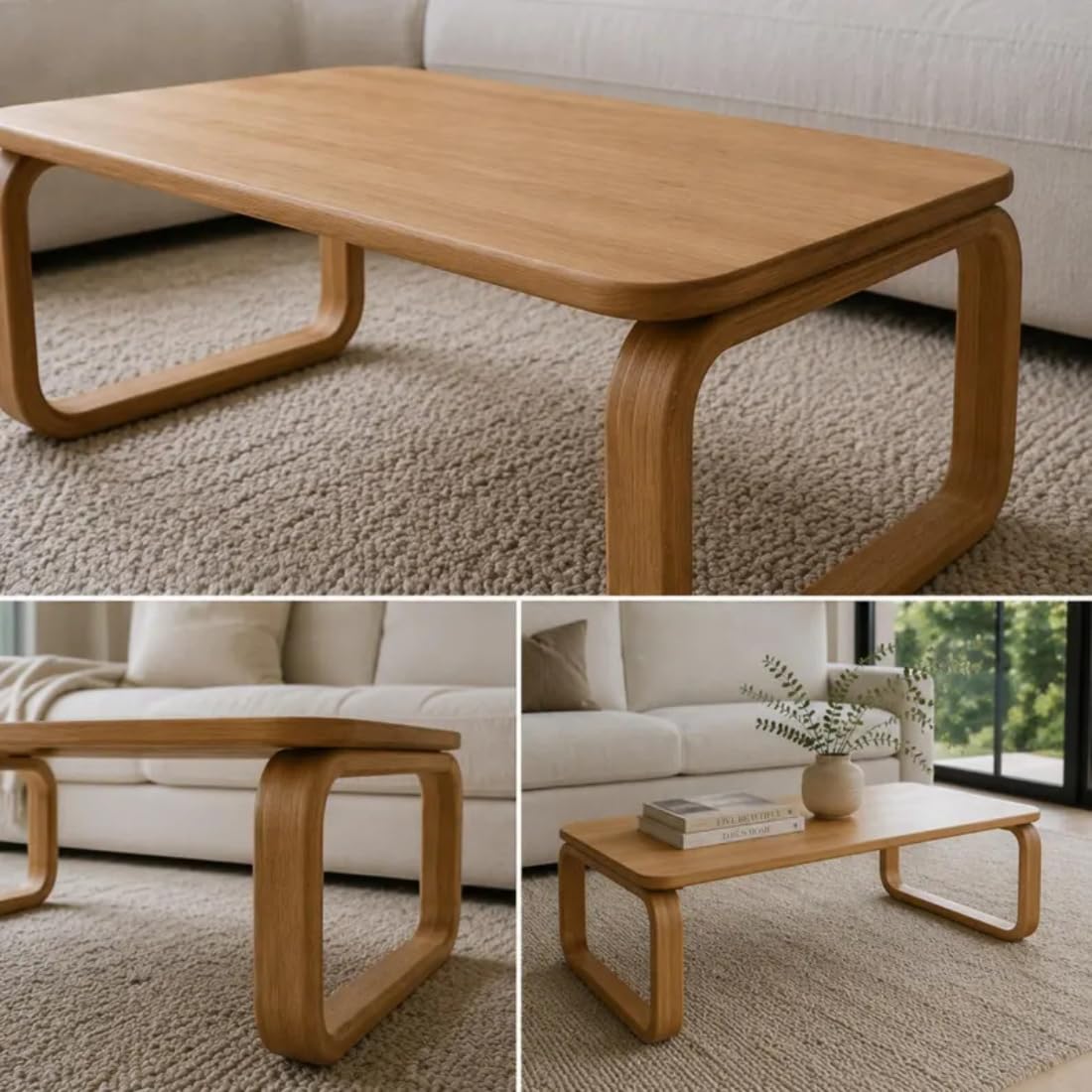 Wooden Expert Aesthetic Handmade Solid Wood Coffee Table for Living Room Wooden β Modern Oak Wood, Minimalist Mid-Century Design Coffee Table for Living Room Wooden (Walnut) (Big) 3