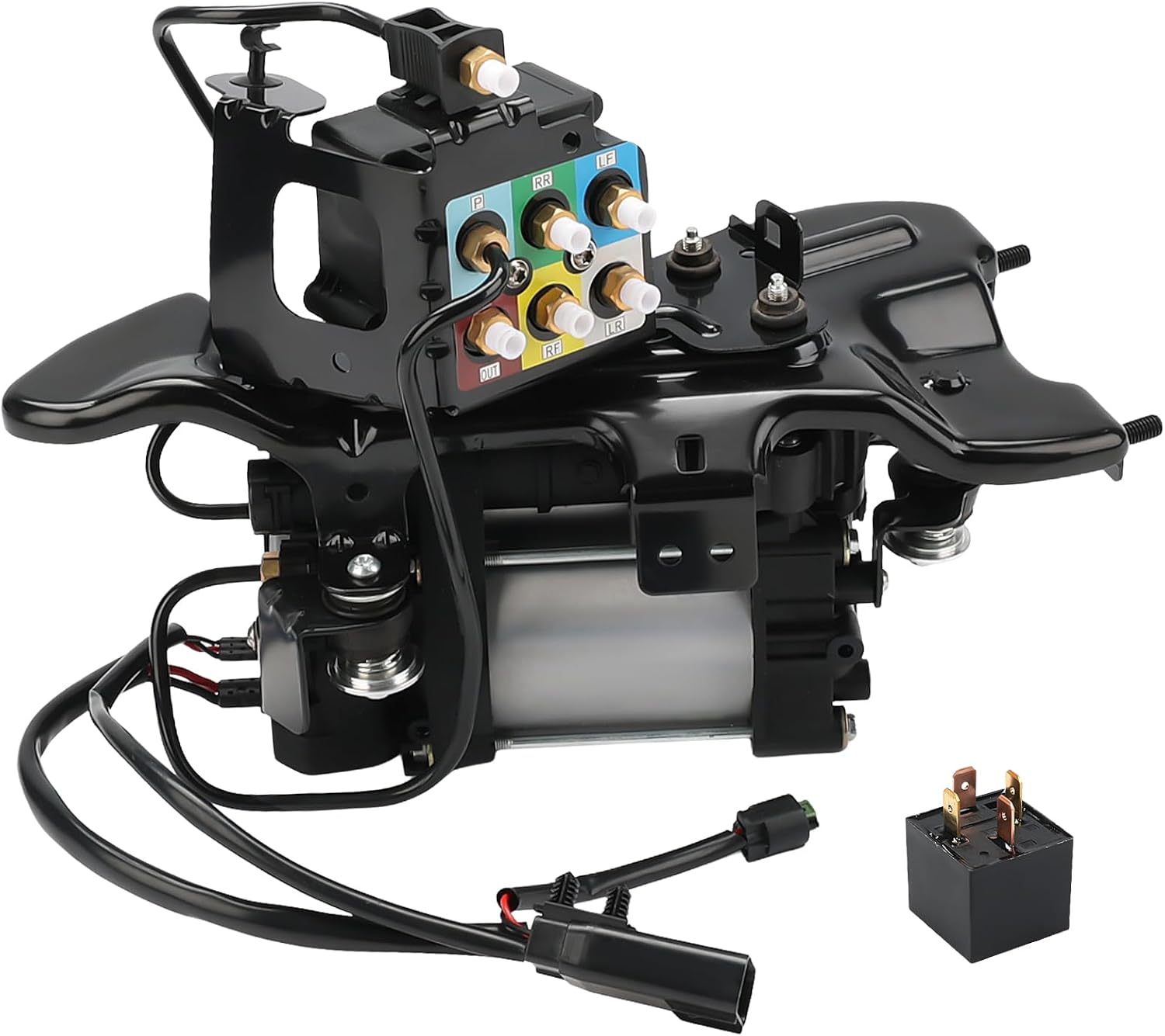 Air Ride Suspension Compressor Air Pump with Bracket and Relay Replacement for Jeep Grand Cherokee 2011 2012 2013 2014 2015 2016 2017 2018 2019 2020, Replace 68204730AI 68041137AD 68204730AC