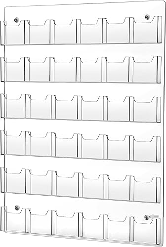 Ripeng Soporte para tarjetas de visita de montaje en pared, estante de exhibición de calcomanías transparentes, soporte para tarjetas de visita de