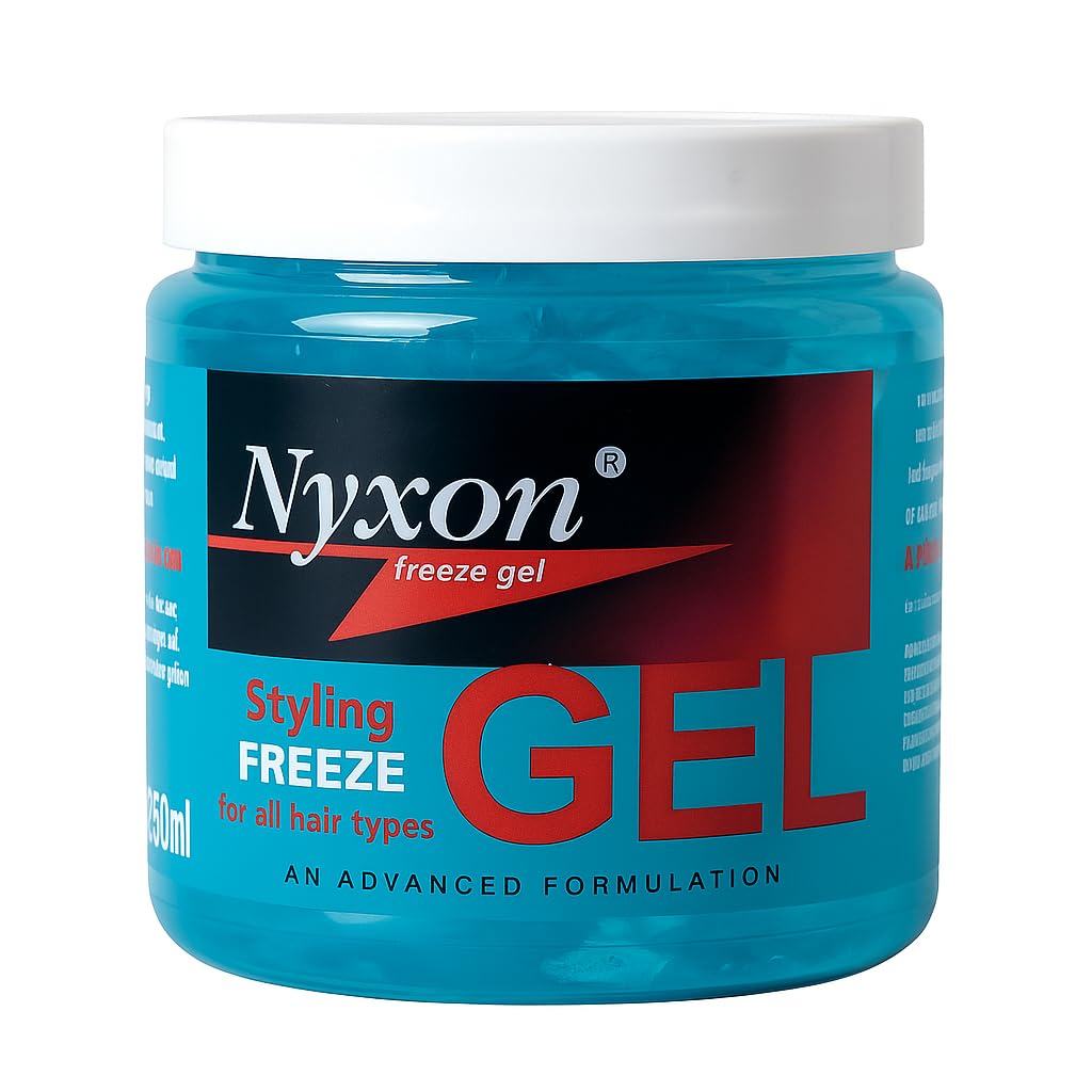 Nyxon Freeze Gel 250 ml | Strong Firm Hold & High Shine Styling Gel | Scrunching Curling Finger Waves Classic Styles | Non‑Sticky Flake‑Free Anti‑Humidity Frizz Control Long‑Lasting Shine