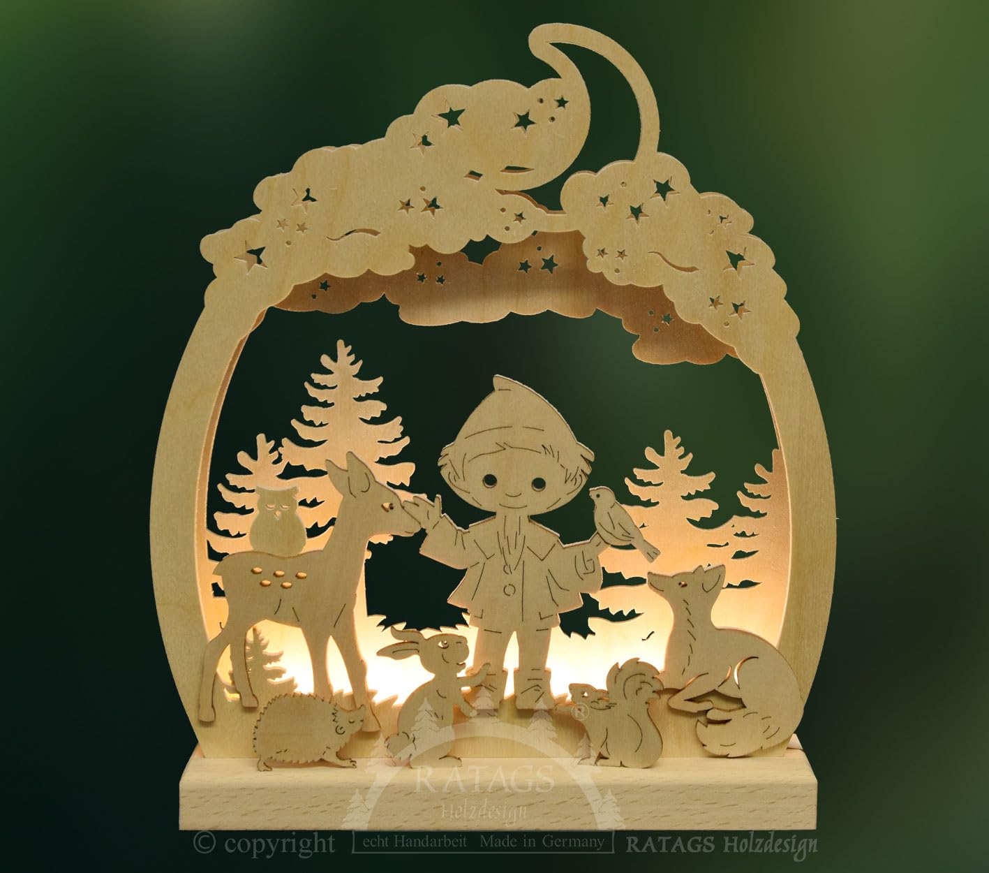 RATAGS Romantic Lamp - Sandman in The Forest - 24x28 cm / 9.4x11 inch