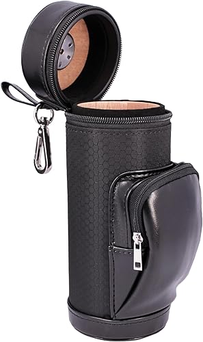 Miniatura 7 de AMANCY Funda portátil para humidor de cigarros de cuero de viaje con forro de madera de cedro mejorada con bolsillo, fácil de transportar encendedor