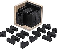 Vista 9 de Rompecabezas de madera con forma de cubo de prueba de ingenio de Pascua Rellenos para cesta de Pascua Rompecabezas de madera Rompecabezas