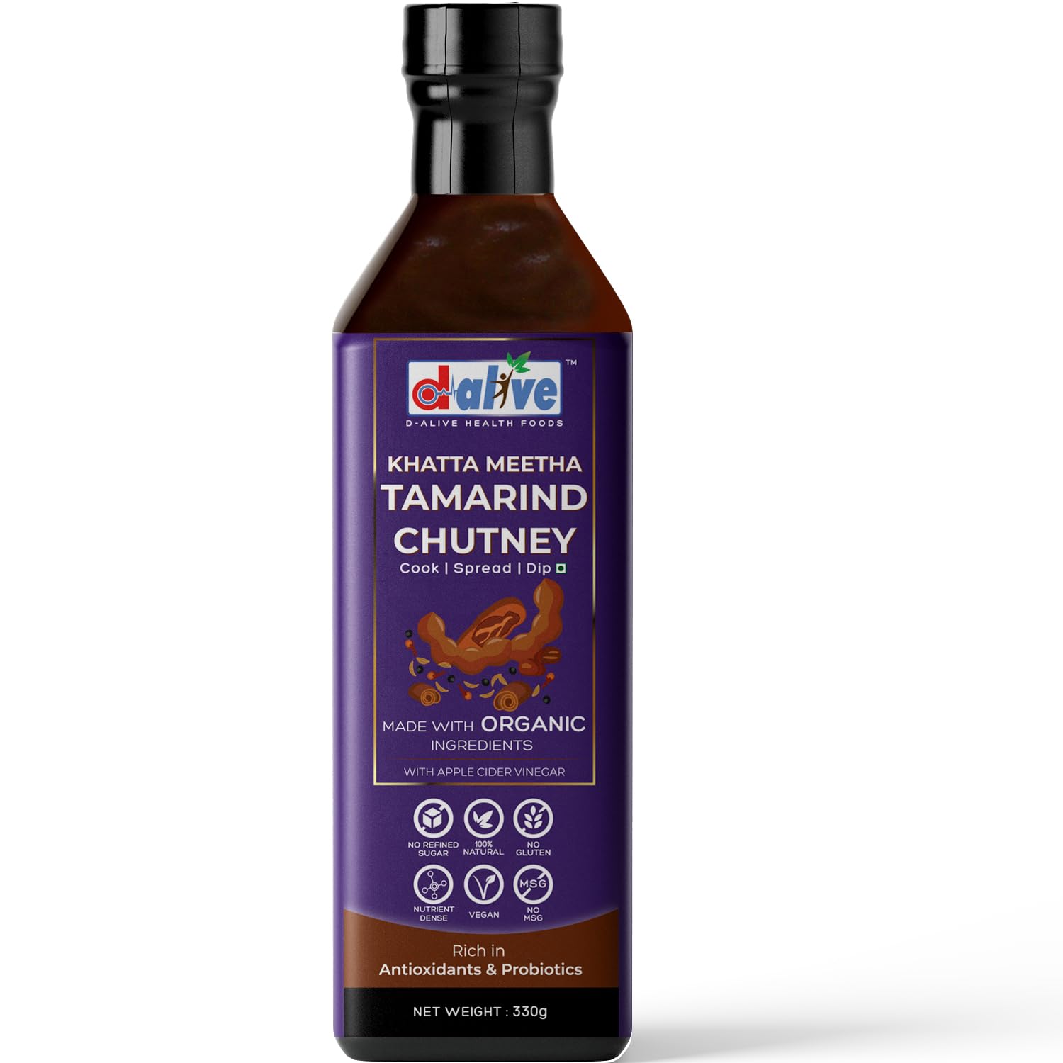Khatta Meetha Tamarind (Imli) Chutney (Organic, Sugar-Free, 100% Natural, Gluten-Free, Low Carb, Vegan, Diabetes & Keto Friendly) - 330g (B092SFY233) Amazon Price History, Amazon Price Tracker