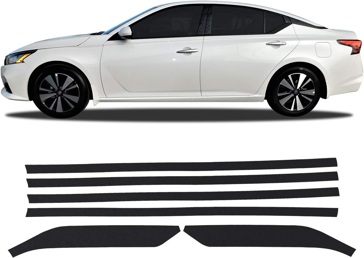 Buy Window Trim Chrome Delete Blackout Precut Vinyl Wrap Overlay Kit Compatible with and Fits