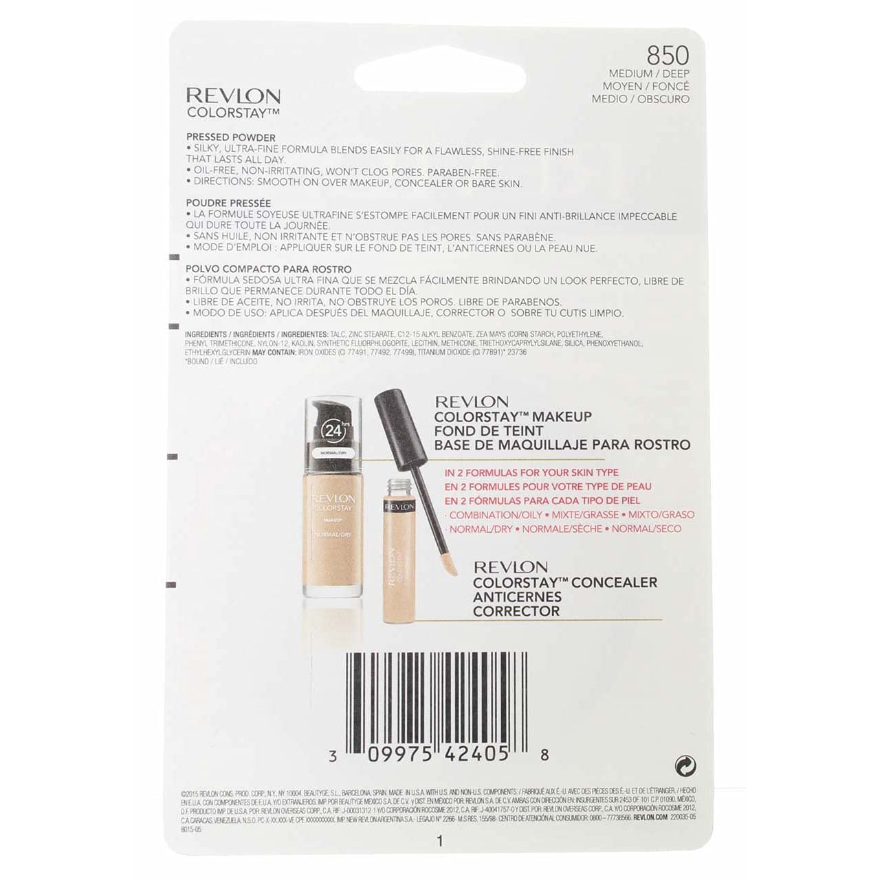 Revlon ColorStay Pressed Powder, Medium/Deep, 0.3 oz (Pack of 3)