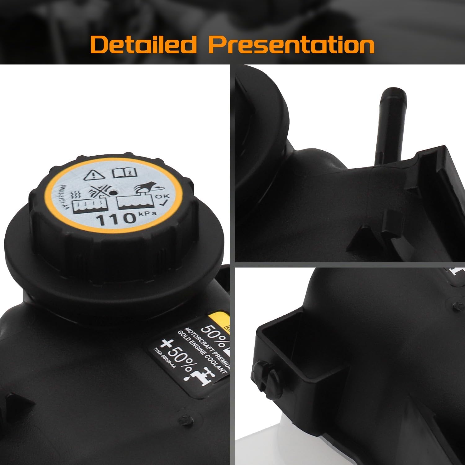 Engine Coolant Reservoir Recovery Overflow Tank with cap Compatible with Ford Explorer Police Interceptor Sedan & Utility Taurus Lincoln MKS 2008-2018 Mercury Sable 2008 2009