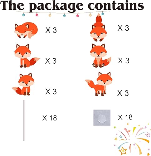 Miniatura 4 de 18 adornos para cupcakes de zorro para niños y niñas, decoración de pasteles de bosque para baby shower, decoración de cupcakes de animales del