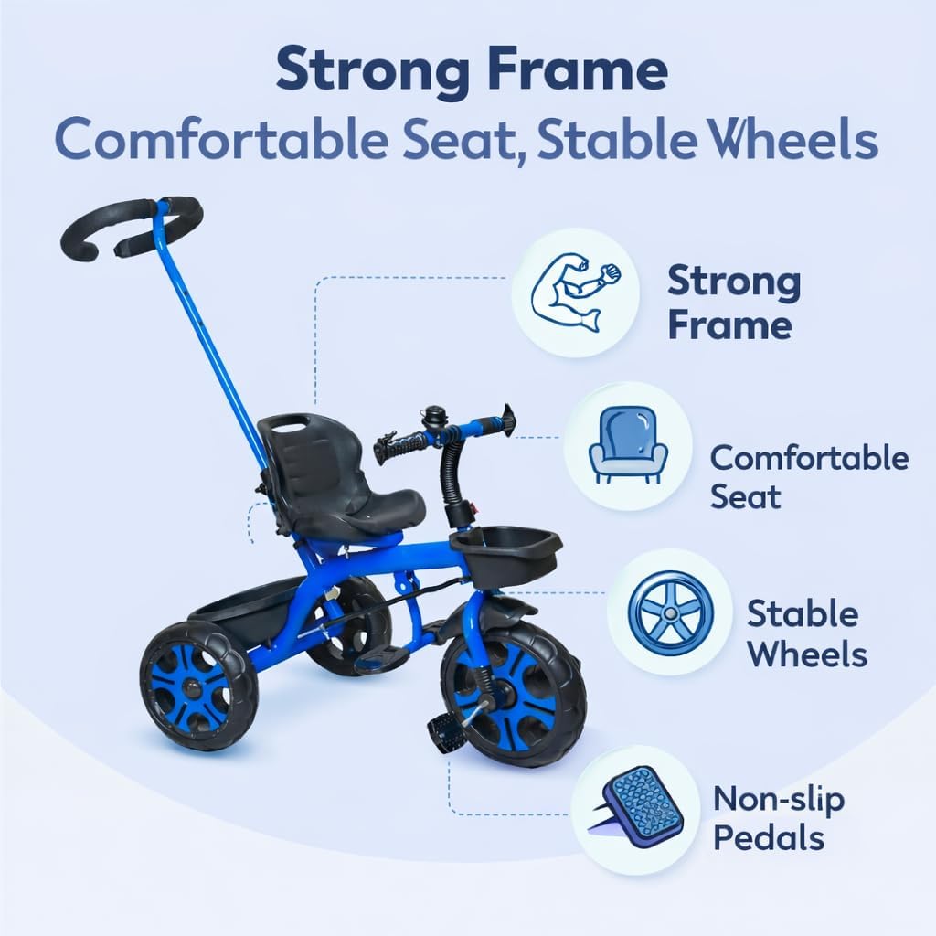 Toys Safety Guardrail Comfort Seat for Kids | Boys & Girls Age 2–5 Years | Safe & Comfortable Chair for Toddlers|Blue